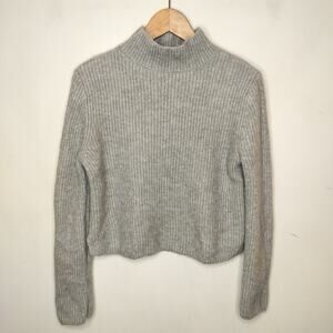 & Other Stories Sweater Alpaca Wool Mock Neck Ribbed Pullover